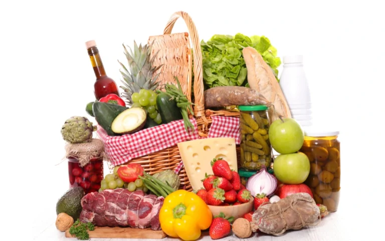 Different types of provisions in a basket.